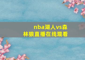 nba湖人vs森林狼直播在线观看