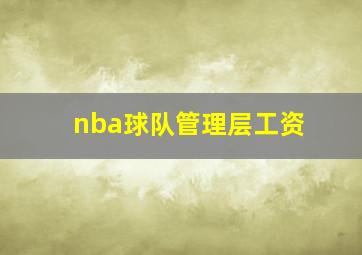 nba球队管理层工资