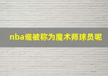 nba谁被称为魔术师球员呢