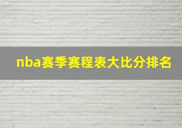 nba赛季赛程表大比分排名