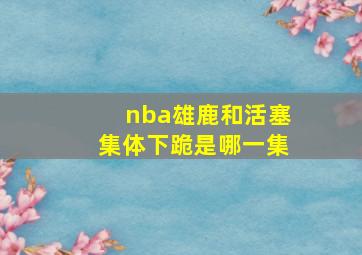 nba雄鹿和活塞集体下跪是哪一集