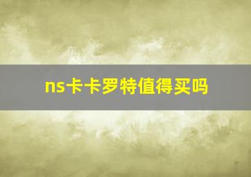 ns卡卡罗特值得买吗