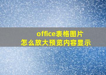 office表格图片怎么放大预览内容显示