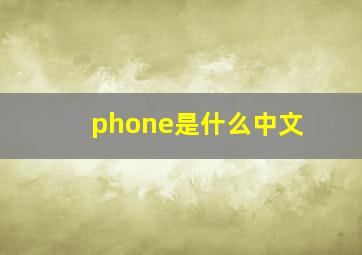 phone是什么中文