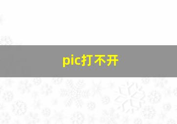 pic打不开