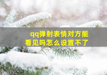 qq弹射表情对方能看见吗怎么设置不了