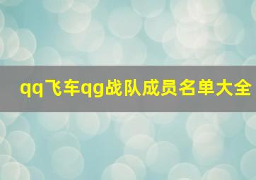 qq飞车qg战队成员名单大全