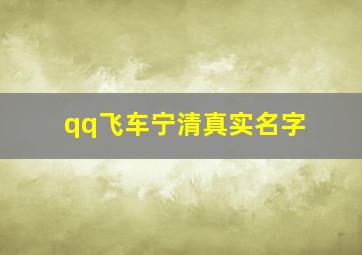 qq飞车宁清真实名字