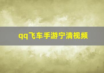 qq飞车手游宁清视频