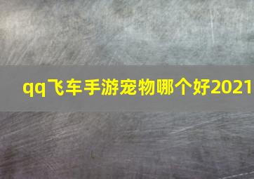 qq飞车手游宠物哪个好2021