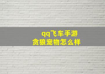 qq飞车手游贪狼宠物怎么样