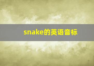 snake的英语音标