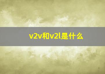 v2v和v2l是什么