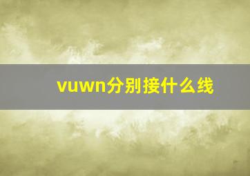 vuwn分别接什么线