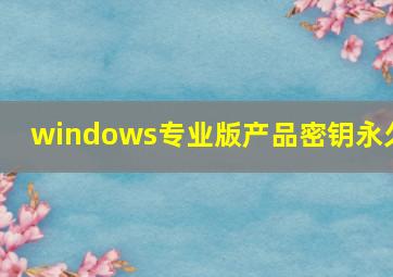 windows专业版产品密钥永久