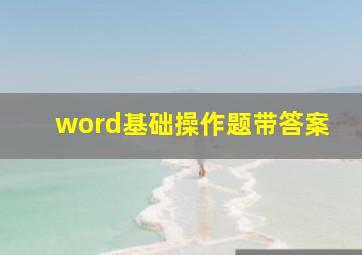 word基础操作题带答案