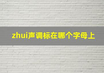 zhui声调标在哪个字母上