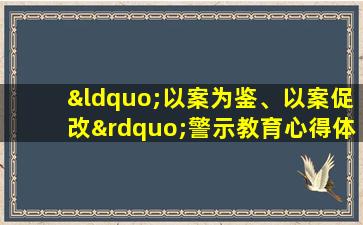 “以案为鉴、以案促改”警示教育心得体会