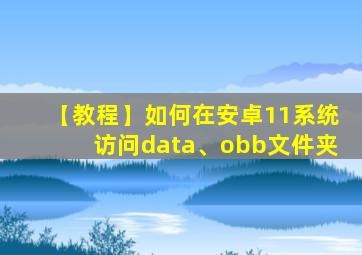 【教程】如何在安卓11系统访问data、obb文件夹