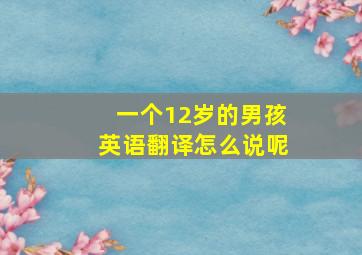 一个12岁的男孩英语翻译怎么说呢