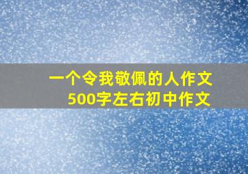 一个令我敬佩的人作文500字左右初中作文