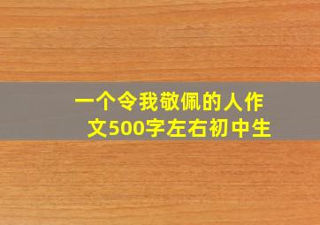 一个令我敬佩的人作文500字左右初中生