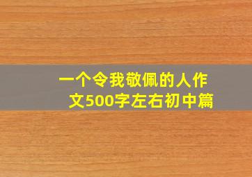 一个令我敬佩的人作文500字左右初中篇