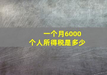 一个月6000个人所得税是多少