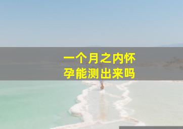 一个月之内怀孕能测出来吗