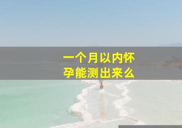 一个月以内怀孕能测出来么