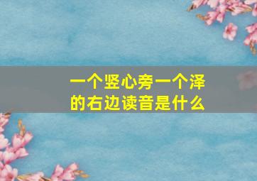 一个竖心旁一个泽的右边读音是什么