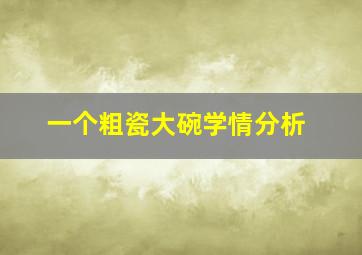 一个粗瓷大碗学情分析