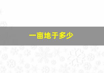 一亩地于多少