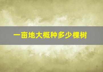 一亩地大概种多少棵树