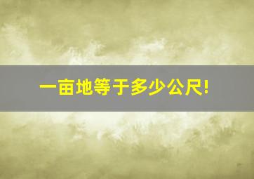 一亩地等于多少公尺!