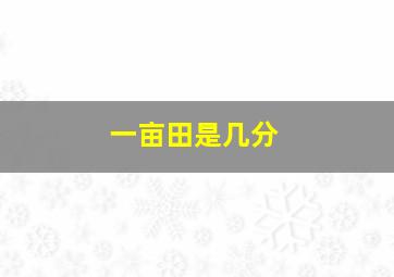 一亩田是几分