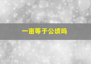 一亩等于公顷吗