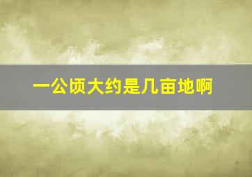 一公顷大约是几亩地啊