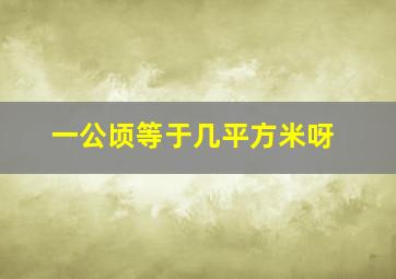 一公顷等于几平方米呀