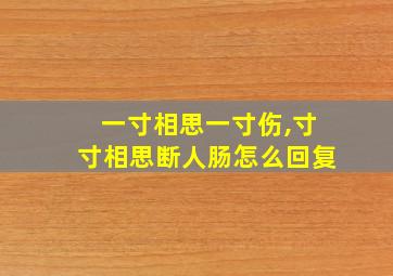 一寸相思一寸伤,寸寸相思断人肠怎么回复