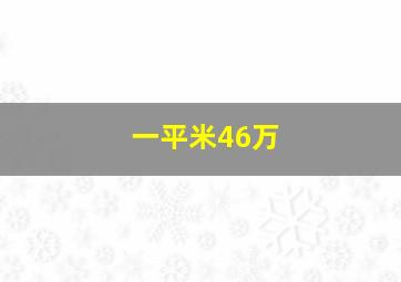 一平米46万