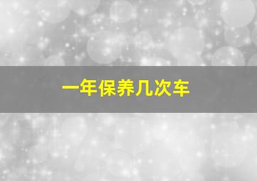 一年保养几次车