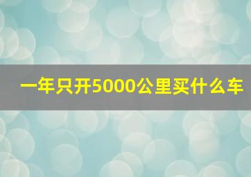 一年只开5000公里买什么车