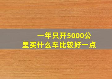 一年只开5000公里买什么车比较好一点