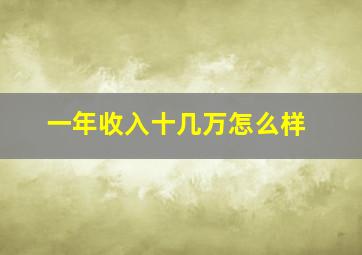 一年收入十几万怎么样