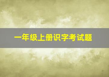 一年级上册识字考试题