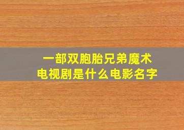 一部双胞胎兄弟魔术电视剧是什么电影名字