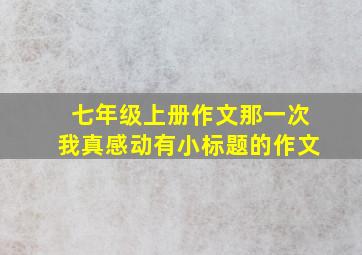 七年级上册作文那一次我真感动有小标题的作文