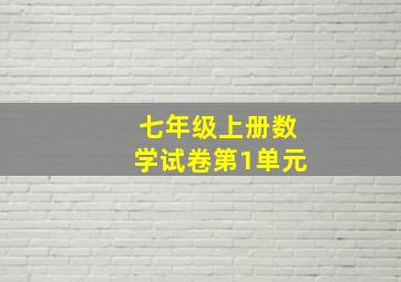 七年级上册数学试卷第1单元