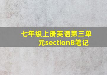 七年级上册英语第三单元sectionB笔记